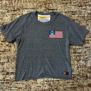 ❤️SOLD❤️Aviation Nation Gray Peace Flag Boyfriend Tee